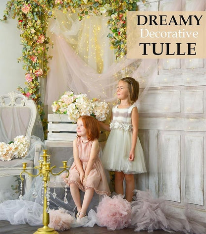 Turquoise Tulle Fabric Roll, 54" x 40 Yards (120FT) Tulle for Wedding Decoration DIY Tutu Party Backdrop Baby Shower Table Skirts Gift Wrapping