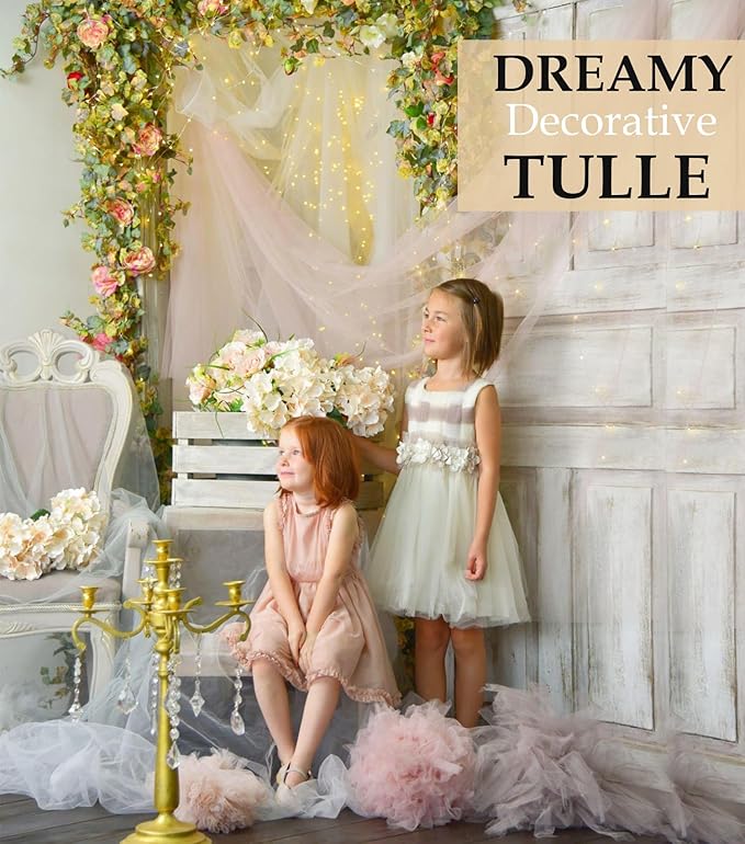 Antique Gold Tulle Fabric Roll, 54" x 40 Yards (120FT) Tulle for Christmas Decorations Tutu Party Wedding Backdrop Baby Shower Table Skirts Gift Wrapping