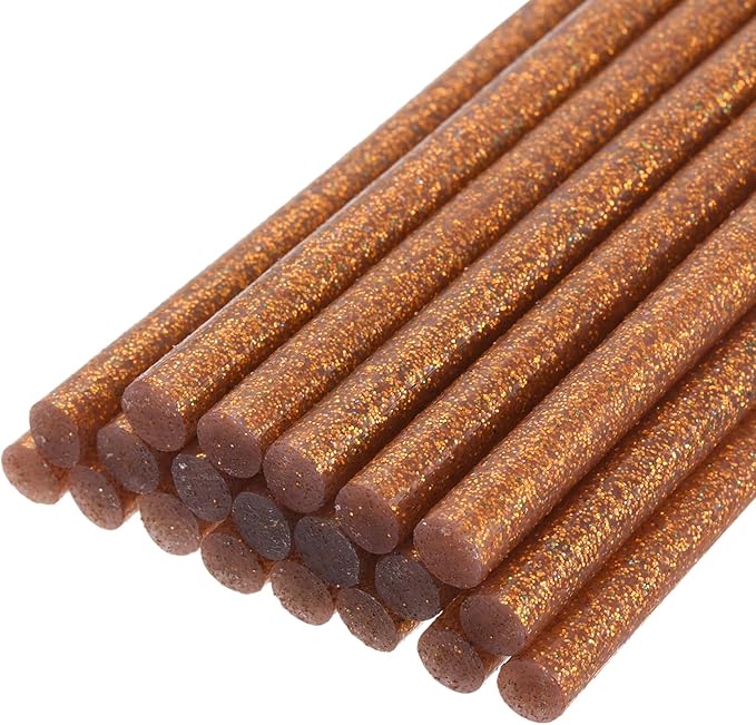 uxcell 20pcs Hot Glue Sticks for Glue Gun 11mm/0.43-inch x 4-inch Mini Hot Melt Adhesive Glue Stick Glitter Bronze Gold