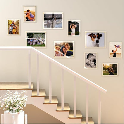Acrylic Picture Frame for Wall, Clear Diploma Frame, No Drill Floating Frameless Photo Frame for Diploma Certificate Degree Document & Artworks Display, Graduation Gift for Students(2 Pack, 8.5X11 Straight edge)