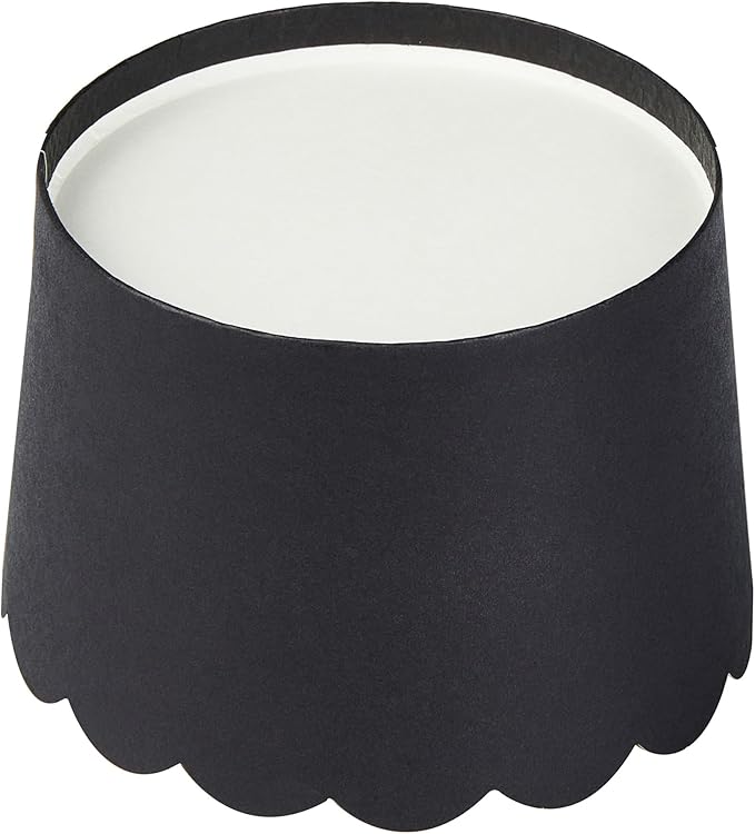 Panificio 10 Ounce Cupcake Wrappers, 200 Scalloped Baking Cups - Oven-Ready, Greaseproof, Black Paper Cupcake Liners, Disposable, For Birthdays, Baby Showers, Or Weddings - Restaurantware