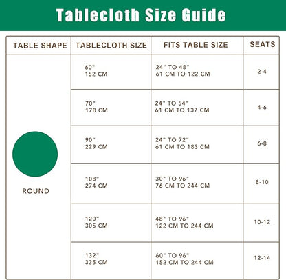 Biscaynebay Textured Fabric Round Tablecloths 70", Ivory Water Resistant Table Cloth Circle Folding Table Covers for Dining, Kitchen, Wedding, Parties etc. Machine Washable