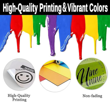 Custom Stickers for Weddings, Birthdays & Businesses - Personalized Labels with Your Logo - Waterproof, Fade and Heat Resistant - Pack of 100-1000 (Wreath B, 2 Inch)