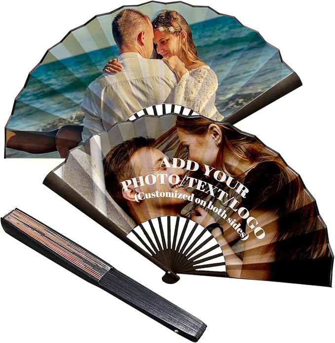 Decorative Folding Fans Personalized Fans Custom Fans Handheld Clack Fans for Line Dancing Customized with Picture Text, Fans Foldable for Line Dancing Wedding Saloon Cosplay Party Props