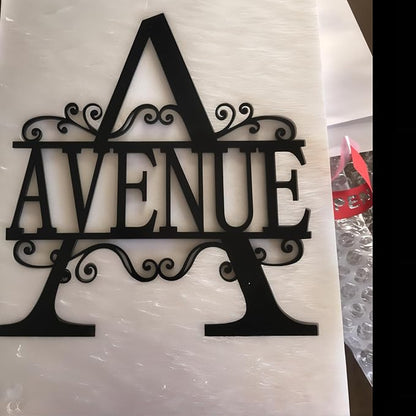 Personalized Metal Name Signs, Split Letter Monogram Wall Decor, Custom Last Name Sign, Family Name Sign for Outdoor, Personalized Wedding Gift, Garden Decor, Metal Wall Art, Housewarming Gift (MonogramDesign_12)