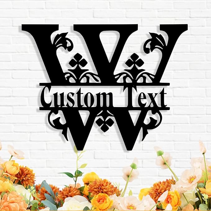 Custom Metal Name Sign, Personalized Family Last Name Signs for Home, Split Letter Monogram Wall Art Decor, Customized Metal Signs for Outdoor, Personalized Wedding Housewarming Gift