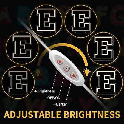 Light Up Letters E, Led Marquee Letter Lights Neon Sign, 13.9" Height Decorative Lighted Alphabet Number, Battery/USB Powered Led Letters Lights for Wedding, Birthday, Party, Christmas or Home Decor