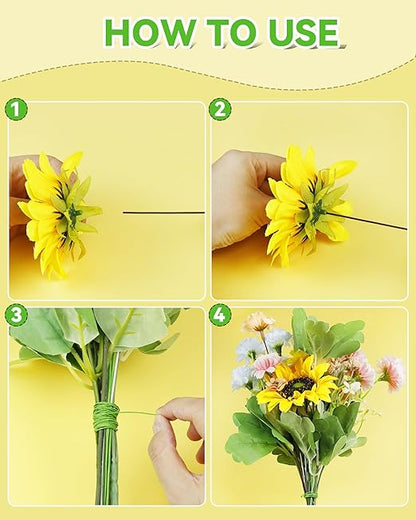 100 PCS 18 Gauge Green Floral Wire Stems for Artificial Flower Making,Flexible Paddle Wires for Crafts Christmas Wreaths Tree,Garland and Floral Arrangements,Florist Wire,Flower Wires for Crafts