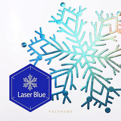 PACKHOME 6 Christmas Gift Boxes 13x9.7x3.4 Inches, Large Gift Boxes with Lids, Sturdy Shirt Boxes with Magnetic Lids for Wrapping Gifts (Blue Snowflake Pattern)