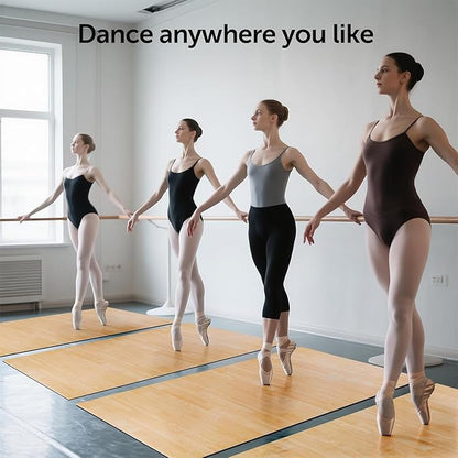 Marley Dance Floor, Portable PVC Dance Mat 4x6 Feet with Carry Bag Non-Slip Shock-Absorbing Vinyl Flooring for Ballet Jazz Tap Home Studio Practice -4.5MM Thick for Adults and Kids