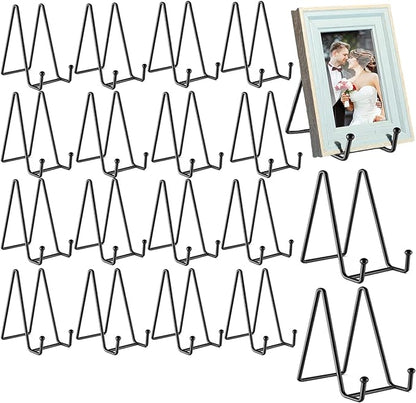 18 pcs 4.5in Plate Stands for Display,Metal Plate Holders Display Stands Can Be Used for Picture Stand,Book Stands for Display,Plate Display Stands,Easel,Photo Frame Stands,Plaque Stands,Desktop Stand
