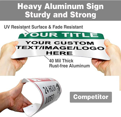Custom Outdoor Metal Signs - 12 x 8 Aluminum Rust-Proof Entrance, Garden, Hazard, Intersection, Parking, Decorative Signs (Personalized)