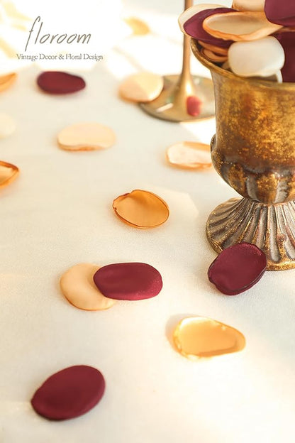 Floroom 300pcs Rose Petals Chic Terracotta Faux Silk Flower Petals Burnt Orange for Wedding Flower Girl Basket Aisle Scatter Table Centerpieces Party Confetti Bridal Shower Romantic Night Decoration