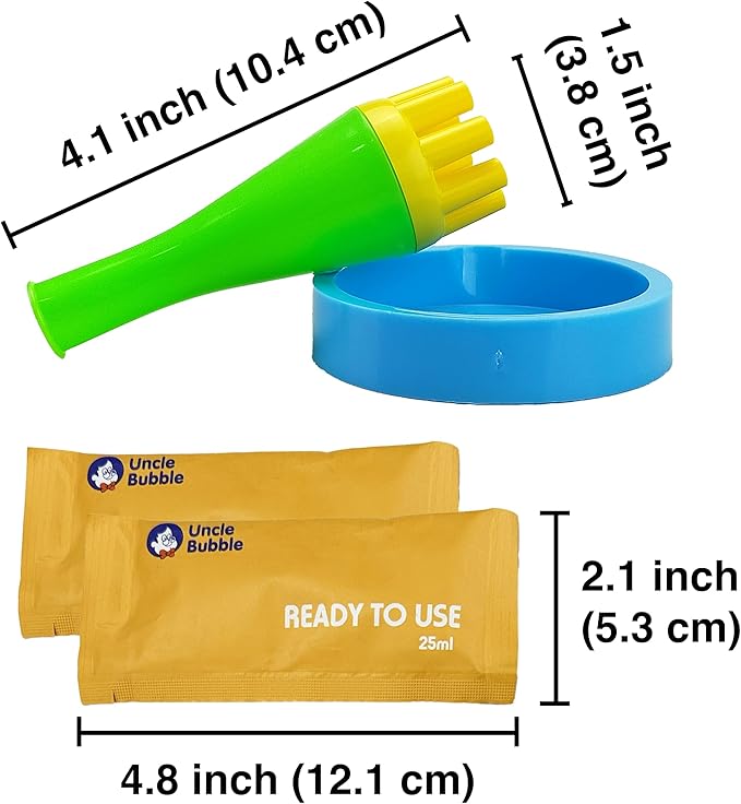 Uncle Bubble Eco Mini Bubble Blower - Plastic Reduction Version! Create Thousands of Mini Bubbles with Just One Breath! Perfect for Toddlers!