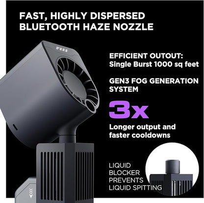 PMI SmokeNINJA PRO HAZER KIT - Portable Fog Machine with Bluetooth, 3rd Gen Haze Nozzle for Cinematic & Studio Use - Perfect for Cinematography, Photography, and Events (PRO HAZER KIT)