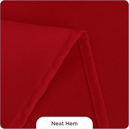 Fitable 8 Pack Round Tablecloths: Stain Resistant Wrinkle Free Circle Table Clothes, Washable Reusable Polyester Table Covers for Wedding Christmas Party Birthday Banquet Reception(Red, 120 Inch)