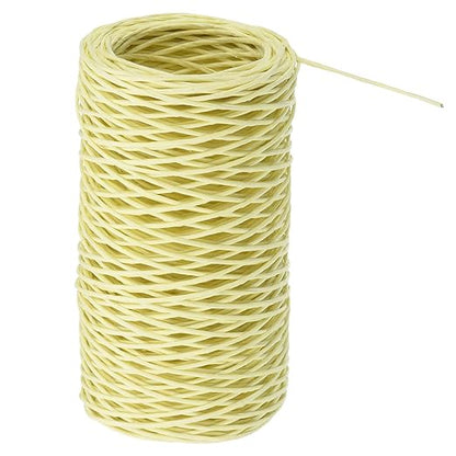 PATIKIL 164 Feet Floral Bind Wire Wrap Twine, 1mm Florist Wire Iron Wire Paper Covered Vine Wrapping Binding Wire for Flower Bouquets, Cream