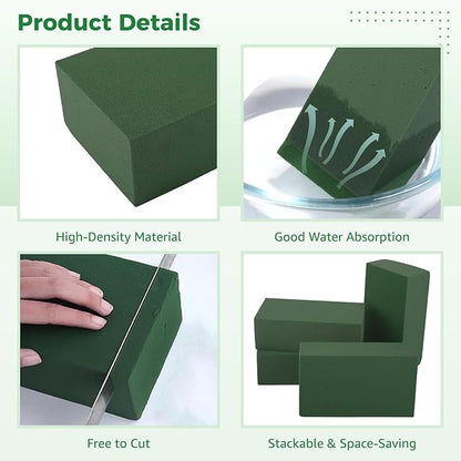 30 PCS Floral Foam Blocks, Green Flower Foam Bricks for Fresh & Artificial Flowers, Wet and Dry Florist Foam for Arrangements, Crafts, Bouquets, DIY Centerpieces, 5.5 x 3.1 x 1.8 in