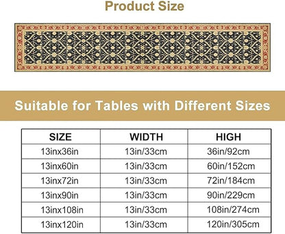 Vintage Morris Floral Table Runner, Boho Rustic Farmhouse Flower Pattern for Home Kitchen Table Decor Dining Coffee Room Party Decor 13x60in