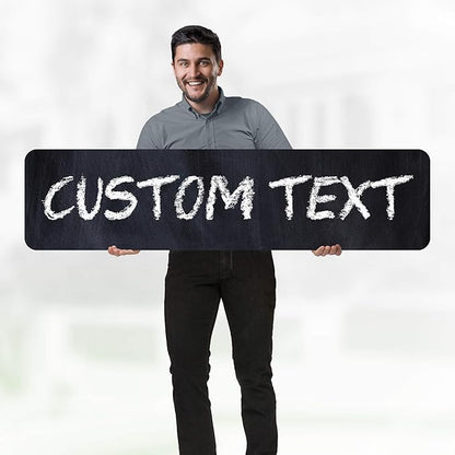 Custom Sign, Custom Street Sign, 11 Font Colors, 13 Font Styles, 4 Hole Options, 22 Sizes, 12x48 Inches, Rust Free DiBound, Fade Resistant, Made in USA by My Sign Center (Chalkboard Black)
