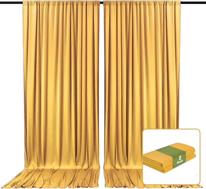 2 Panels Khaki Backdrop Curtain, 10 x 7 Feet Background Curtains for Parties, Weddings, Baby Showers, Bachelorette Halloween, Christmas Birthday Party Photoshoot Backdrop Curtains Decorations