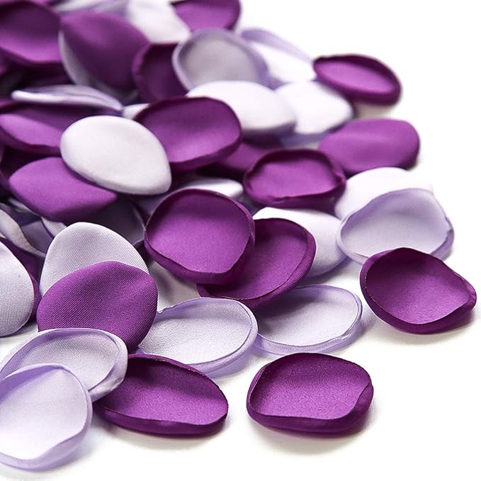 Floroom 300pcs Rose Petals Purple Lilac Fake Faux Silk Flower Petals for Wedding Flower Girl Basket Aisle Scatter Dinner Table Centerpieces Party Confetti Bridal Shower Romantic Night Decoration