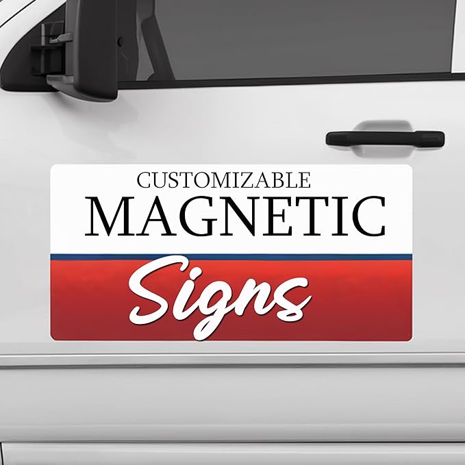 2 Pack (12in x 18in) Custom Car Magnets for Business - Personalized Magnetic Signs for Vehicles and Fridge. Custom Magnetic Signs for Cars, and Magnetic Solutions for Business Promotion.