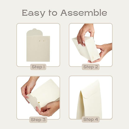 Boxes Craftory Pack of 20 Party Favor Boxes (4.52 x 2.16 x 7 inch) - Ideal for Wedding, Christmas Gift, and Bridal Shower - Light Ivory White Silk