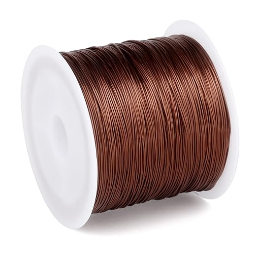 492FT Jewelry Wire 32 Gauge Tarnish-Resistant Copper Beading Wires Roll Bulk for DIY Crafts Jewelry Making, Red Brown