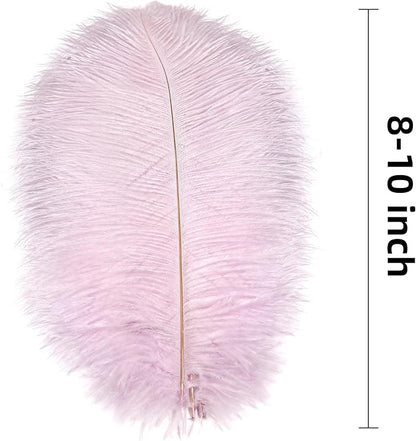 Ballinger Lavender Ostrich Feathers Bulk - 24Pcs 8-10inch Light Purple Feathers for Party Centerpieces, Flower Arrangement and Home Decor