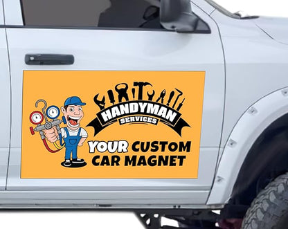 Custom Car Magnet Sign | Personalized Logo for Your Car Van Truck | Advertise Your Business | Large Size |Professionally Printed