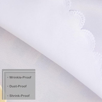 Small Square White Tablecloth 24 x 24 Inch Polyester Fabric Washable Table Cover Decorative Wrinkle Resistant Solid Color Table Cloth for Nightstand Party Wedding Camping