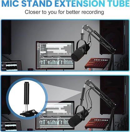 YOUSHARES Mic Stand Extension, 5/8" Female to 5/8" Male Microphone Extension Tube for Desk Stands(3.15 in)
