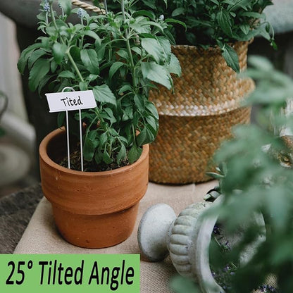 30pcs Plant Labels for Outdoor Garden Waterproof Plant Markers for Outdoor Plants, 11inch Metal Plant Tags and Labels Garden Markers for Seedlings Herbs Vegetable Greenhouse Gifts (White)