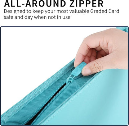 Snekdy premium 1024-pocket trading card binder, 16-pocket cards album, waterproof PU-leather Cover album with side loading, holds gaming, baseball, basketball & sports cards Turquoise