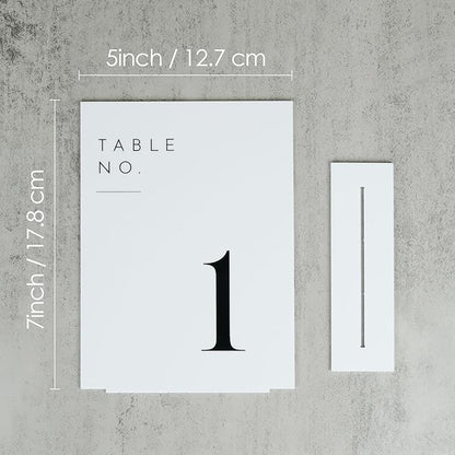 JINMURY White Wedding Table Numbers 1-10 with Stands, 5"x7" White Acrylic Table Numbers, Perfect for Wedding Reception, Party, Anniversary, Event