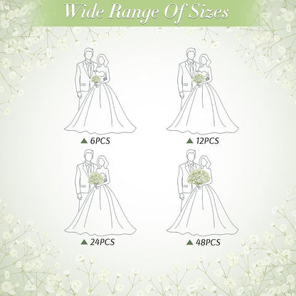 Babys Breath Artificial Flowers, Real Touch Babys Breath Flowers Artificial Bulk for Wedding Decor, White Fake Flowers for Party Home Garden Decor (48, White)