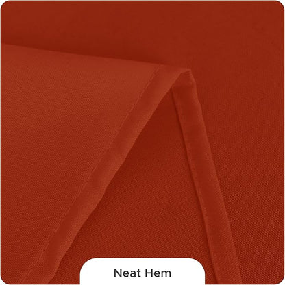 Fitable 8 Pack Rectangle Tablecloths: Stain Resistant Wrinkle Free Fall Table Clothes, Washable Reusable Polyester Table Covers for Wedding Thanksgiving Party Birthday Banquet(Rust, 60x102 Inch)