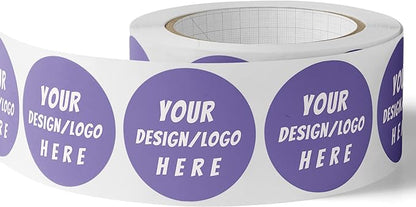 150 Custom Circle/Square BOPP Roll Labels- Personalized Stickers for Business Logo, Party, Wedding Favor, Baby Shower-Any Design Text + Image, Matte/Gloss Finish (4 * 2 Inch)