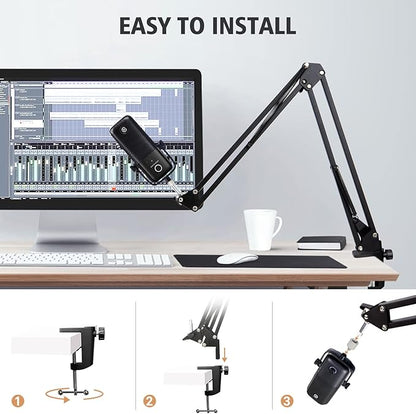 For Elgato Wave 3 Boom Arm Microphone Stand, Professional Mic Boom Arm Mic Stand Compatible with Elgato Wave:3 USB Condenser Microphone by SUNMON