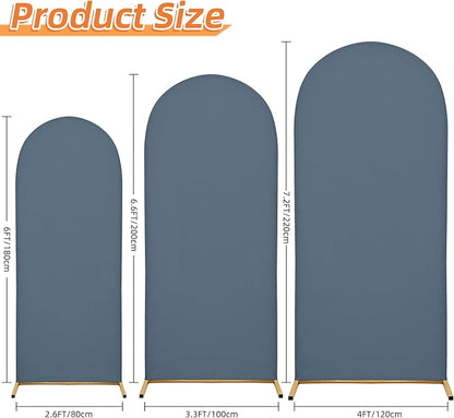 Wedding Arch Cover Spandex Arch Backdrop Cover (7.2FT,6.6FT,6FT) Set of 3 Arch Stand Cover Arch Covers Stretchy Backdrop for Wedding Birthday Party Decoration Baby Shower (Blue)
