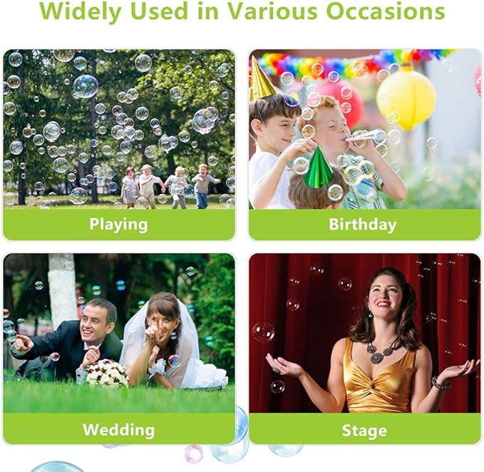 Stage Bubble Machine with Lights, DMX Control, Wireless Remote - Perfect for Weddings, Commercial Performances, Kids’ Parties, and Carnivals
