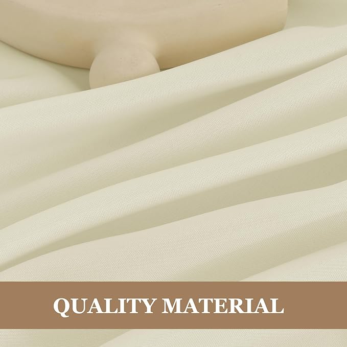 Fitable 6 Pack Ivory Tablecloths for Round Tables-108 Inches in Diameter-Stain Resistant and Washable Table Clothes,Polyester Fabric Covers Wedding,Party,Banquet,Formal Events (130g-QW6P-108Ivory)