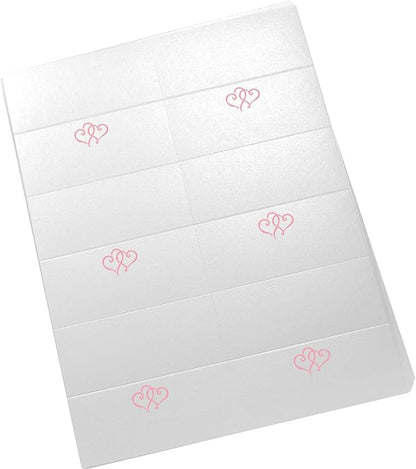 Linked Hearts Printable Place Cards, Pink (Choose Color), Set of 150 (25 Sheets), Laser & Inkjet Printers - Wedding, Party, Dinner, and Special Events - Made in the USA