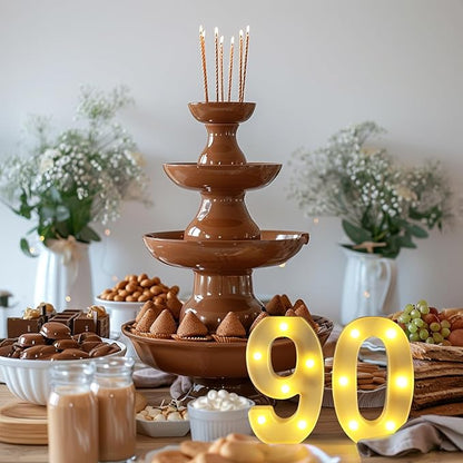 90th Birthday Decorations for Women Men,Happy 90 Birthday Decorations for Centerpieces Table,90 Light Up Numbers Sign Led for Party Backdrop Wall Decor for Wedding Anniversary Home