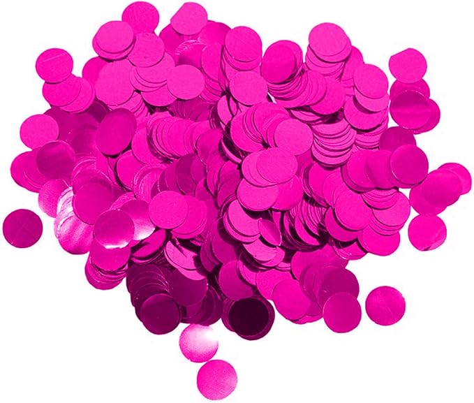 Pink Foil Confetti,Round Dots Glitter Table Confetti,Sparkling for Party Decorations(1.76 OZ)