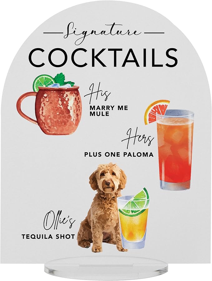 Pet Signature Drink Wedding Signs