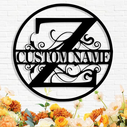 Custom Metal Name Sign, Personalized Family Last Name Signs for Home, Split Letter Monogram Wall Art Decor, Customized Metal Signs for Outdoor, Personalized Wedding Housewarming Gift
