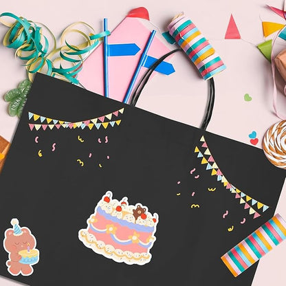 METRONIC Kraft Paper Gift Bags with Handles 16x6x12 Inch 6000 Pack | Christmas, Birthday Party Favors, Retail Shopping, Small Business Bulk | Black Gift Wrap Bag