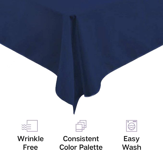Gee Di Moda Rectangle Tablecloth - 60 x 102 Inch Charcoal Table Cloth for 6 Foot Rectangle Table - Heavy Duty Washable Fabric - for 6 Ft Buffet Table, Holiday Party, Dinner, Wedding & Baby Shower